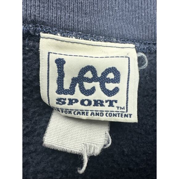 Vintage 90s Lee Sports Embroidered Michigan Wolverines Crewneck Navy Blue - Picture 4 of 9